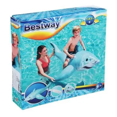 BESTWAY Фигурка надувная Акула для катания верхом PVC 183x102см 41405 | Игрушки и хобби