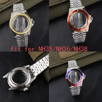 39mm vintage 1960 acrylic stainless steel case nh35nh36 movement watch dome glass mod accessories 28 5mm dial jubilee watchband