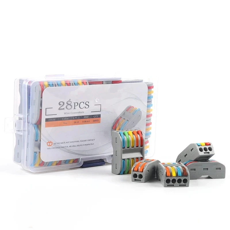 

Boxed Docking Type Wire Connector 2/3/4/5 Pin Conductor Splitter Docking Terminal Block Led Light Push-In Connectors