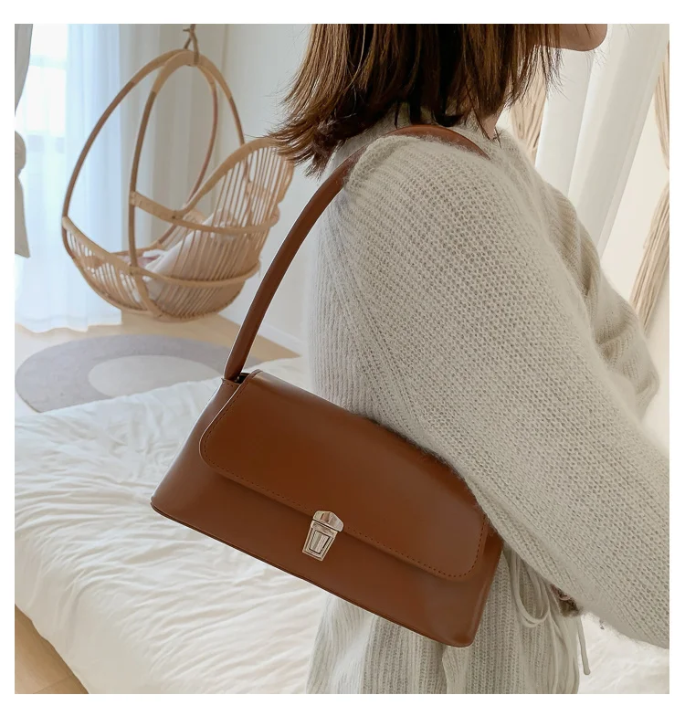 

Solid Color PU Leather Handbags For Women 2019 Shoulder Bag Female Small Elegant Totes Lady Handbag Luxury Hand Bag