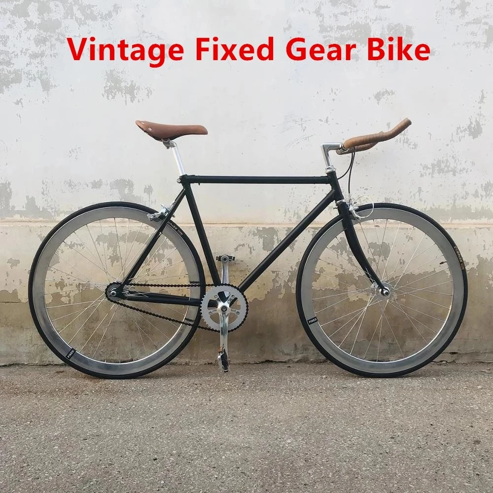 Vintage 52cm Frame Single Speed Bike Black 700C 23C Fixed Ge
