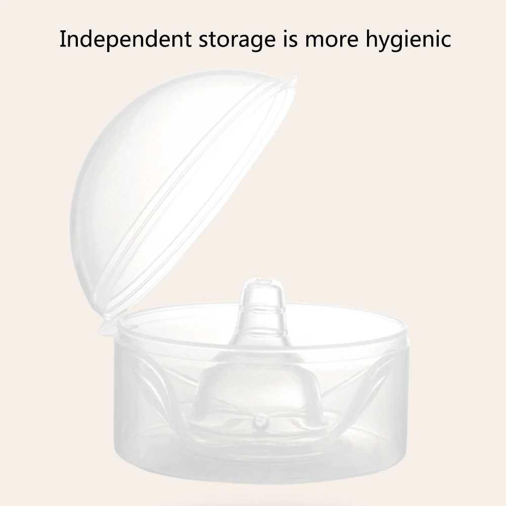 

Heat Resistant Nipple Shield With Case Protection Cover Easy Clean Butterfly Shape Maternity Clear Soft Silicone Breast Pad