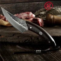 kitchen knives forged high carbon steel chef knife butcher bbq camping hunting knife outdoor tools leather sheath grandsharp