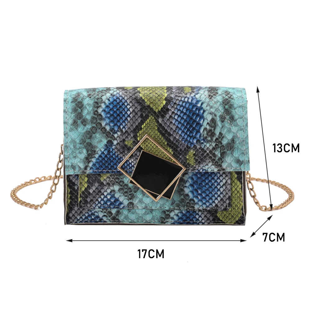 

Vintage Women Snake Pattern Printing PU Leather Shoulder Crossbody Messenger Bag Casual Ladies Flap Small Purse Handbags