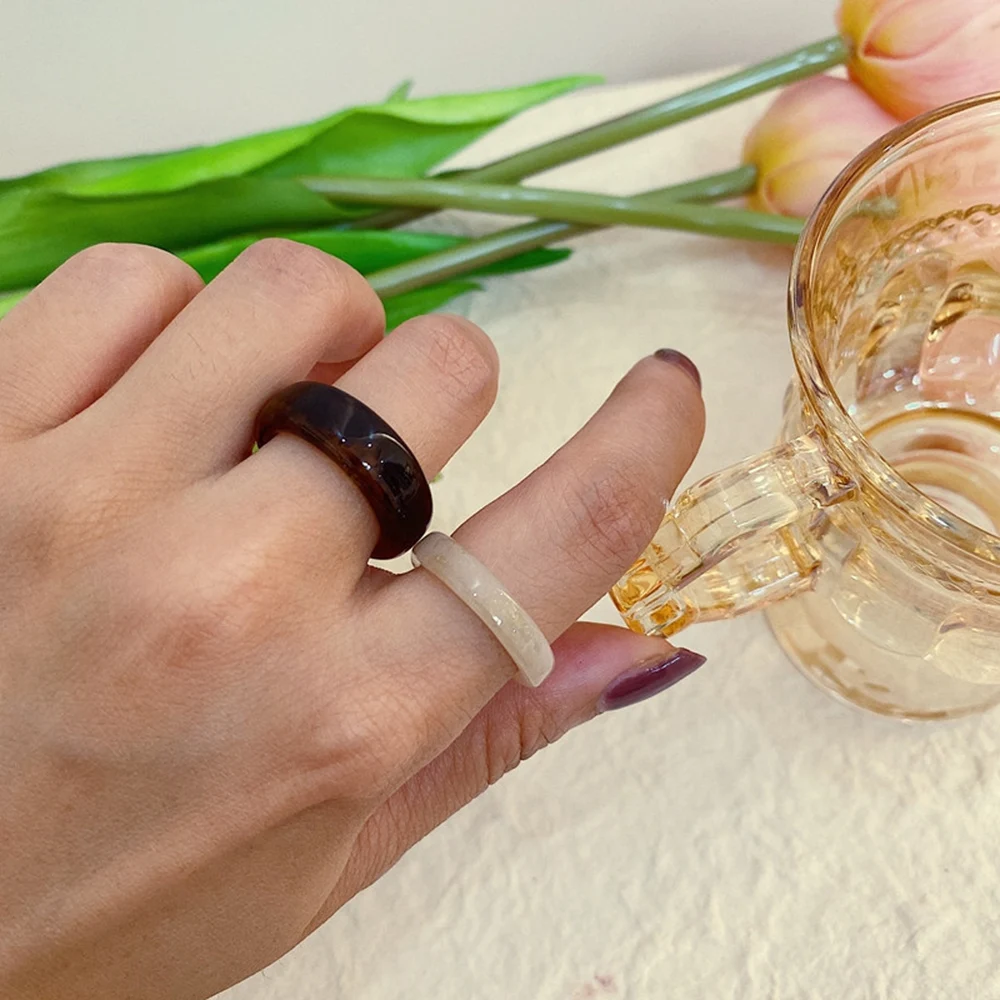 Набор колец из смолы в японском и корейском стиле комплект круглых неправильной