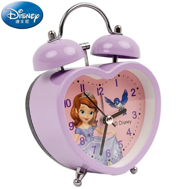 Дисней детский будильник замороженные София Микки отключить в форме сердца