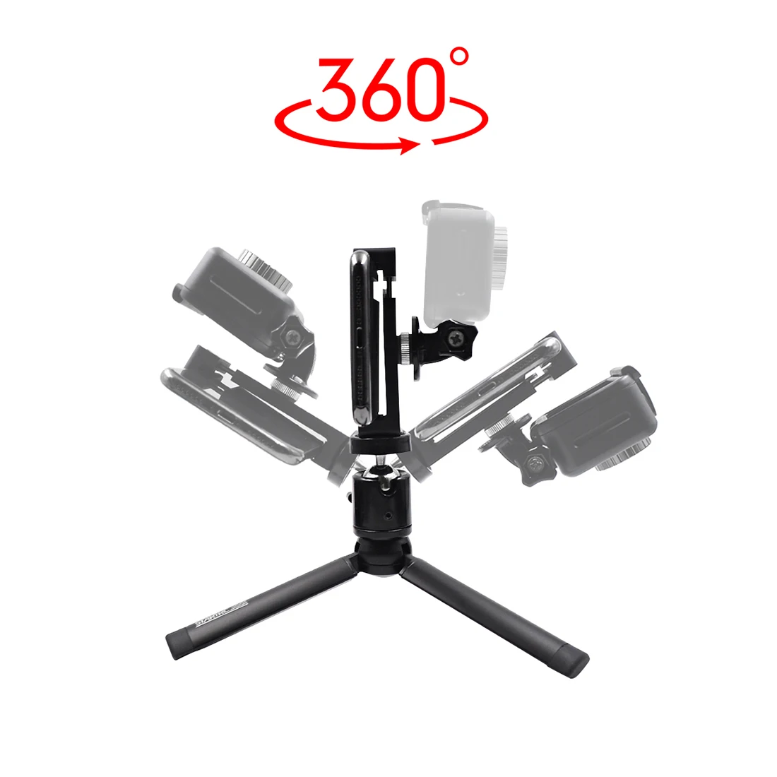 

360 Rotation Flexible Handheld Tripod Set w Mobile Phone Clip Mount & Fill Light for DJI for OSMO Action Accessories