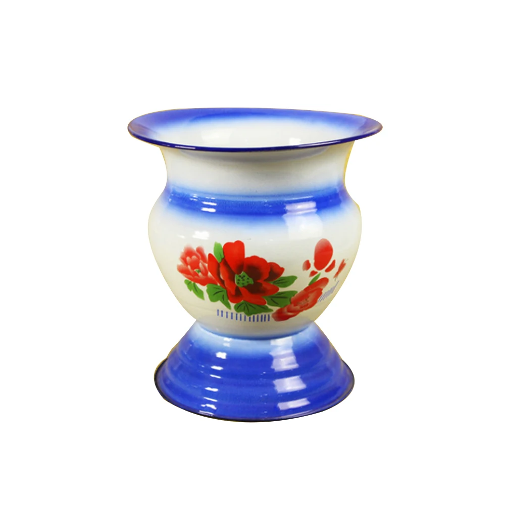 

Enamel Spittoon 1960s Chinese Chinese Antique Kitchen and Table Decoration Enamel Bowl, Champagne/Fruit/Vegetable/Display