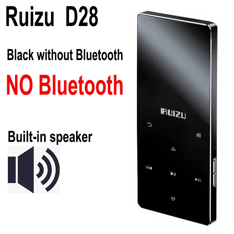 Black with speaker Ruizu mp3-плеер аудио плеер электронная книга рекордер радио без потерь Музыкальный плеер Видео плеер часы - Цвет: Black with speaker