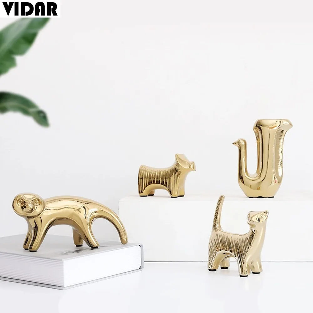 VIDAR скандинавский домашний интерьер золотые милые маленькие животные