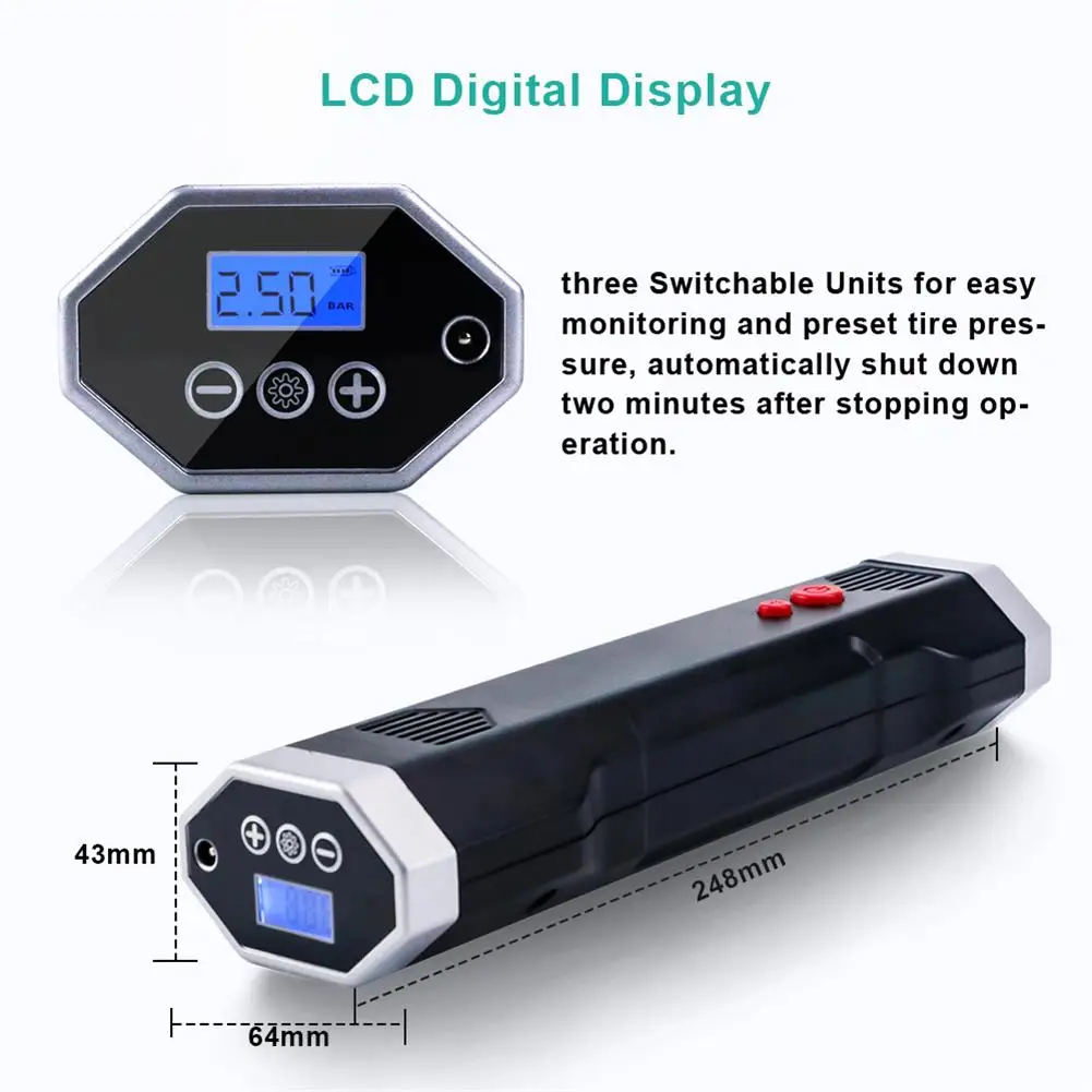 Barato Compresor De Aire Para Coche, De 12V Compresor De Aire, Inflador De Neumáticos Para Coche, Bomba Eléctrica Portátil De 150 PSI, Inflador De Neumáticos Para Bicicleta O Motocicleta