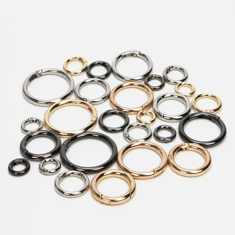10 шт. открывающееся круглое кольцо с металлической пружинной пряжкой брелок