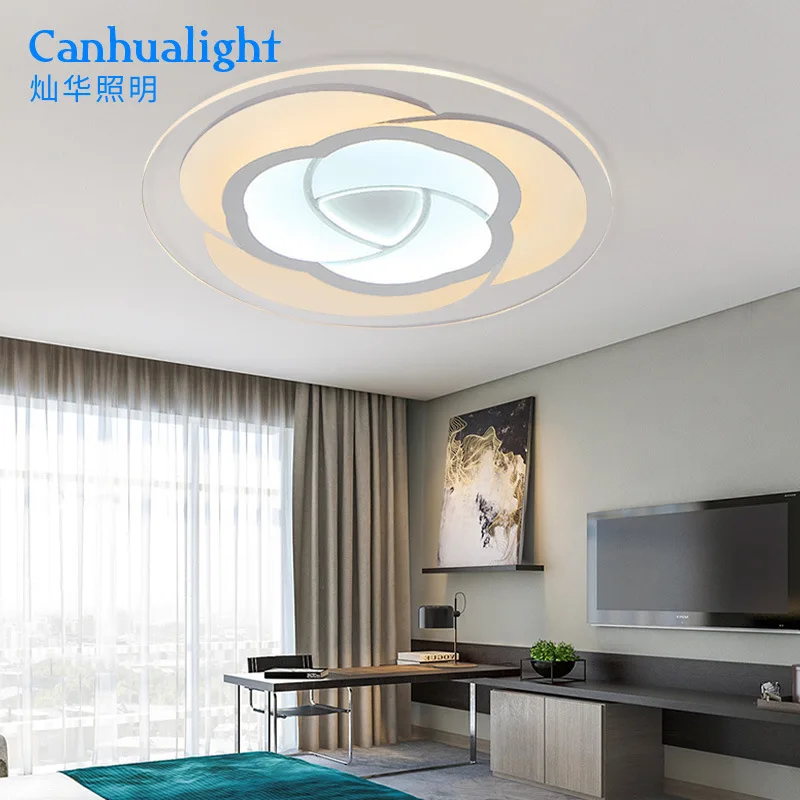 

Bedroom lamp rose warm romantic wedding room modern simple multi-layer led ceiling lamp acrylic living room circular