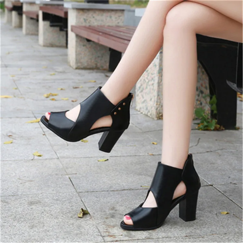

Summer Thick with Fish Head Sandals Sexy Heels Women High Heel Thick with Breathable Shoes Waterproof Platform Female Sandals