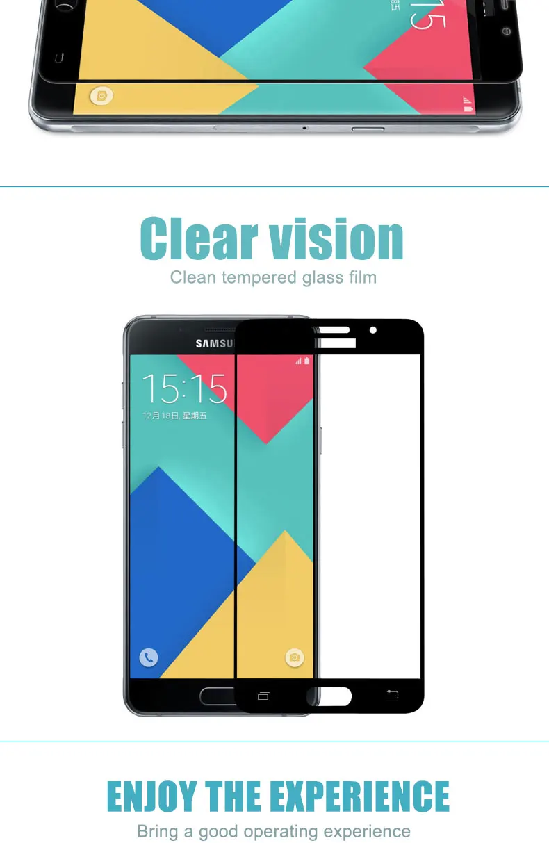 9D Full Cover Tempered Glass For Samsung Galaxy A3 A5 A7 J3 J5 J7 J530 J730 S7 Screen Protector Protective Glass Film