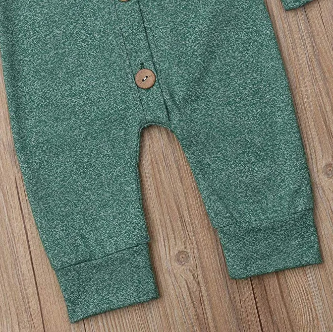 Newborn Baby Girl Boy Rompers Autumn Clothes Solid Color Long Sleeve Cotton Hoodied knitting Romper Jumpsuit Comfy Outfit