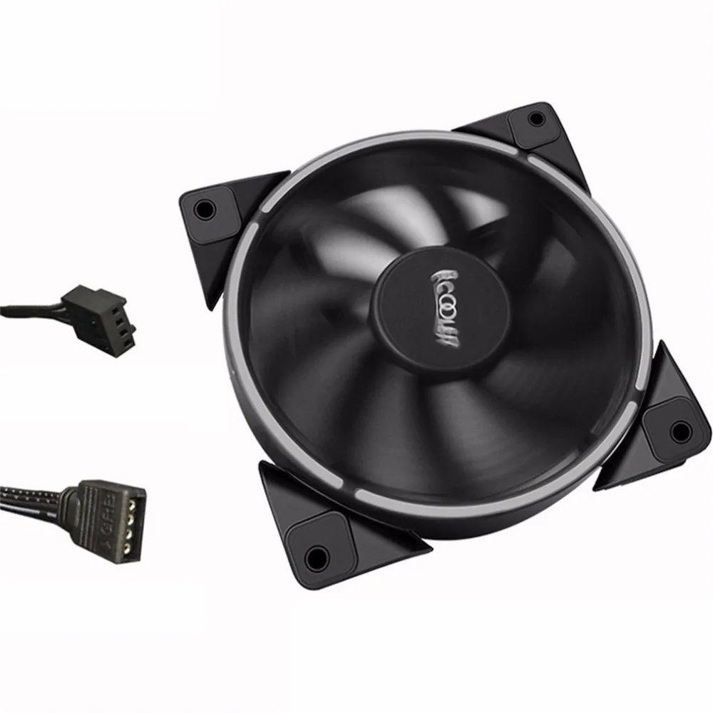 PCCOOLER 12cm RGB LED Light PC Cooling Fan Smart 4 Pin PWM Quiet Case Chassis with AURA Regulation for Computer | Компьютеры и офис