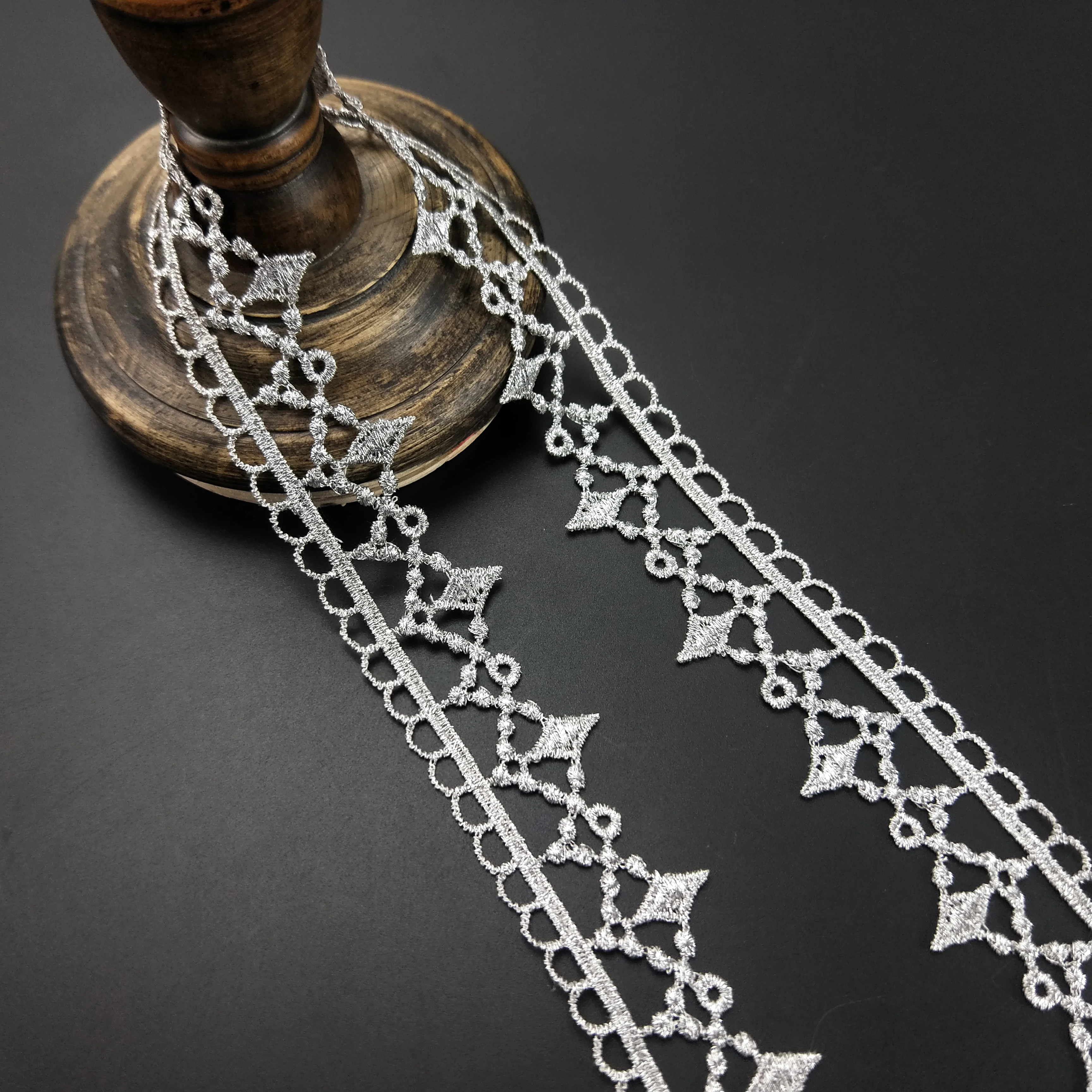 10Y горячая Распродажа серебряная кружевная маленькая лента аксессуары для