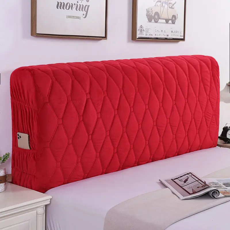 

European High Grade Thicken Flannel Quilted Headboard Cover King Single Size Soft Velvet All-inclusive Head Cover 240x75cm