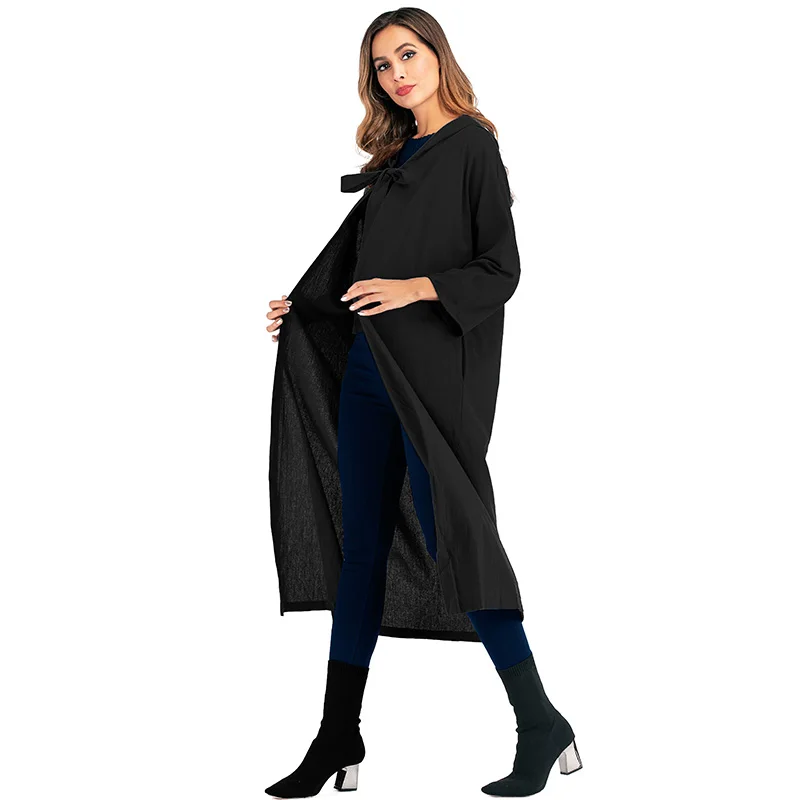 Женские весенние тонкие пончо и накидки 2020 Новое поступление Черное длинное