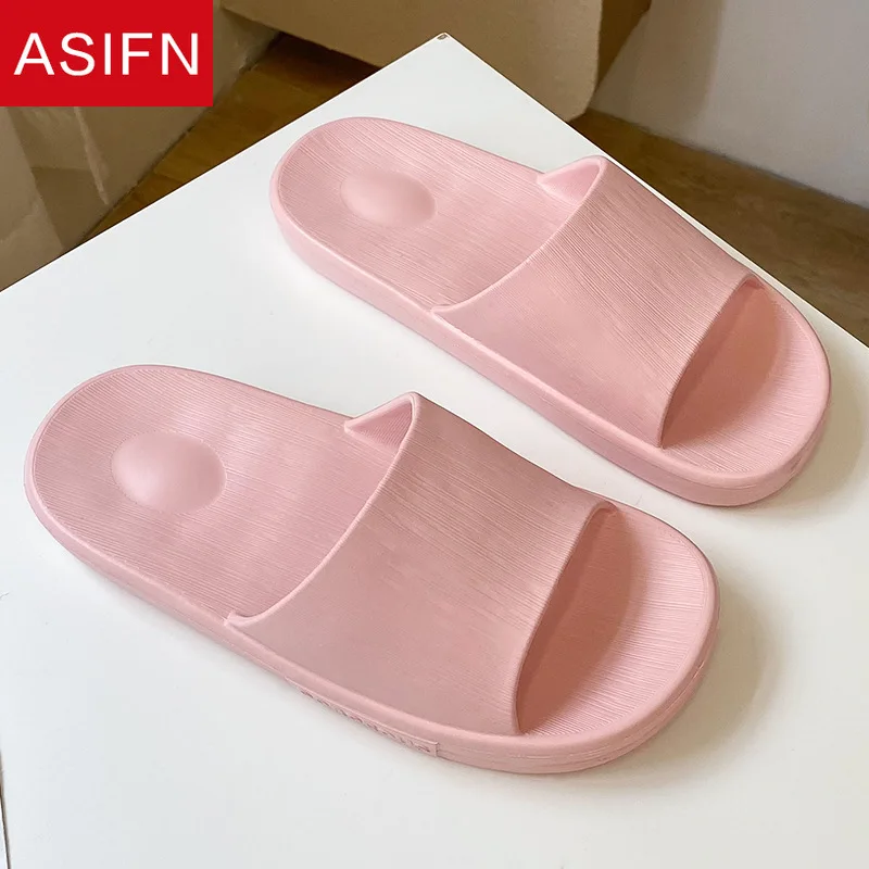 

ASIFN Women Thick Platform Slippers Indoor Bathroom Slipper Soft Eva Anti-Slip Couples Home Floor Slides Men Ladies Summer Shoes
