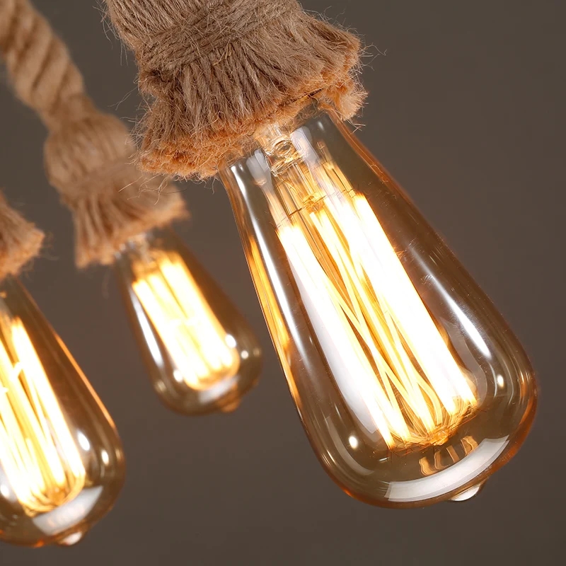 Люстра из пеньковой веревки в стиле ретро ностальгическая длинная декоративная