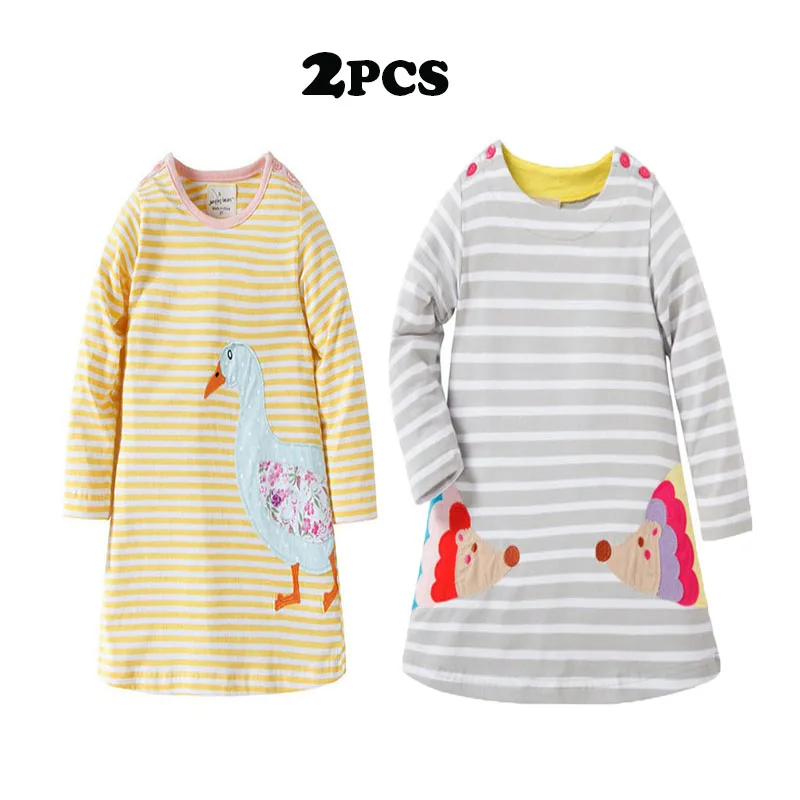 Jumping New Brand Long Sleeve Dresses Floral 100% Cotton Baby Clothes for Autumn Winter Girl Party Birthday Gift Costume | Детская