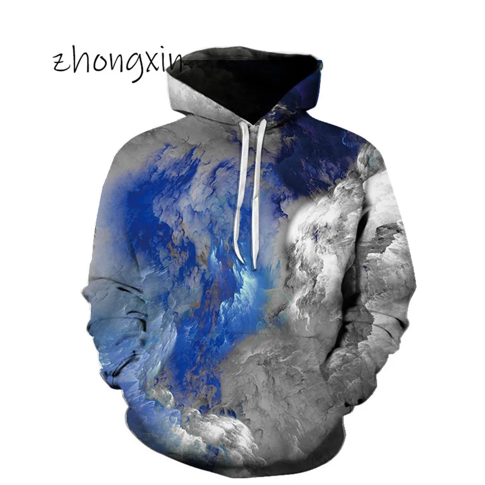 

opsMen's Starry Sky Galaxy Hoodie Hooded Boys Girls Hat 3D Sweatshirt Print Colorful Nebula Kids Fashion Pullover Clothes T
