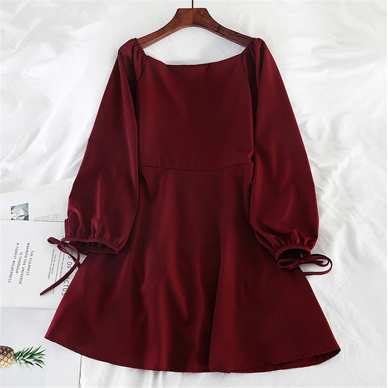 Женское ТРАПЕЦИЕВИДНОЕ ПЛАТЬЕ на шнуровке повседневное элегантное платье с