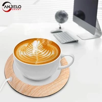 anjielosmart usb mat drink warm mug pad wood grain tray coaster heat beverage coaster heater cup warmer office gift