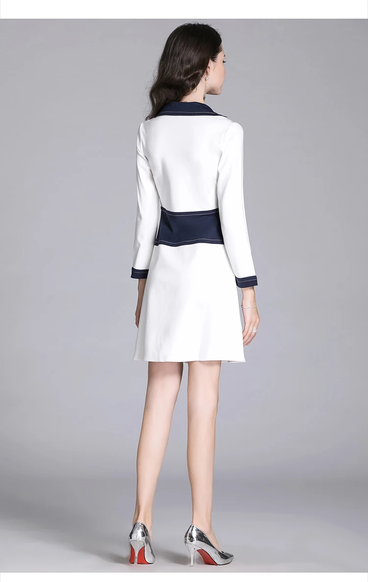 

womens runway long sleeves Designer dress clothes Business slim Casual party office ladies work wear Skater dresses for woman