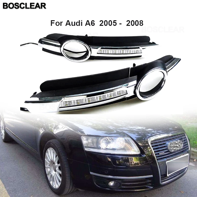 New HOT SALE car styling 2pc LED Daytime Driving Running Light DRL Car Fog Lamp Waterproof 12V For Audi Q5 Q7 A4L B8 A6 2008-15 |