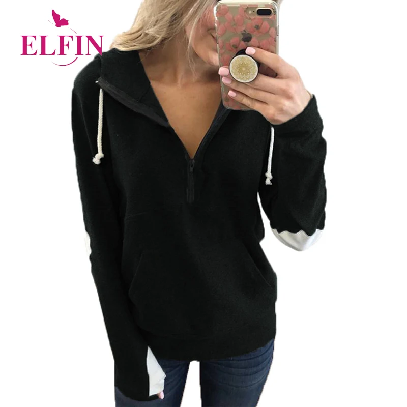 Женская Повседневная Толстовка с капюшоном на молнии длинным рукавом модель SJ4089R