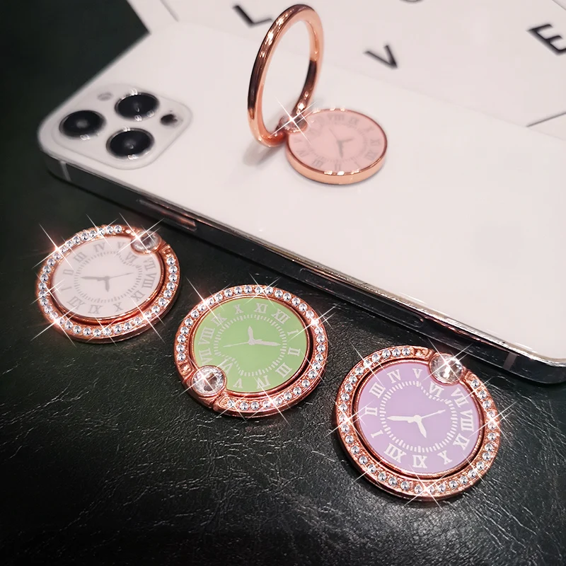 Mobile phone ring holder is suitable for iPhone X 8 7 11 12 Pro Redmi Samsung grip rotating crystal dial panel phone holder