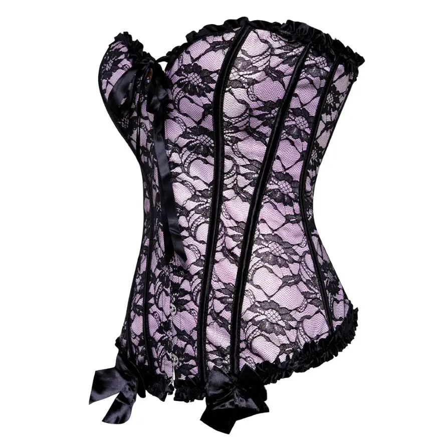 Женский Винтажный кружевной корсет с цветочным рисунком завышенной талией