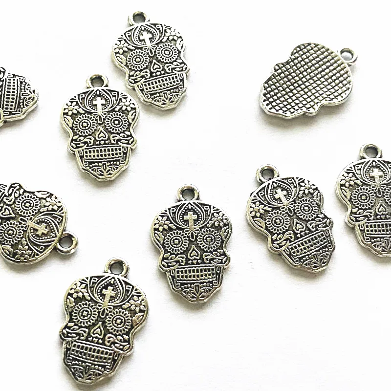 10 шт., подвески в виде черепа, 22x15 мм