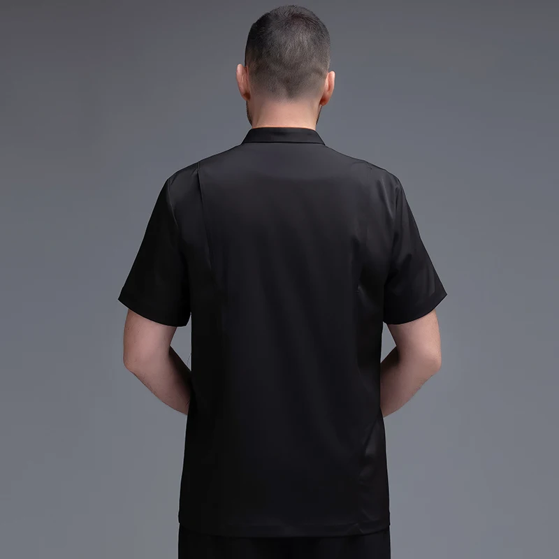 Black White Bright Color Chef Uniform Hotel Restaurant Work Clothes Waiter High Quality Cotton Short Sleeve Coat | Тематическая