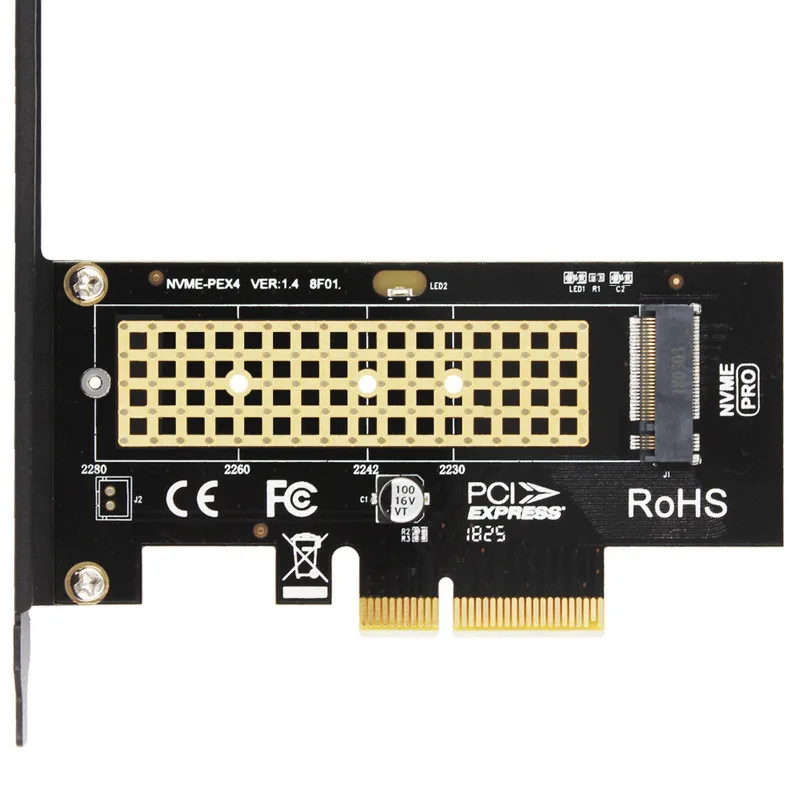 KingSpec M.2 NVMe SSD к PCIE 3 0 X1 4X 16X адаптер M Key конвертировать карту поддержка PCI Express 2230 2242