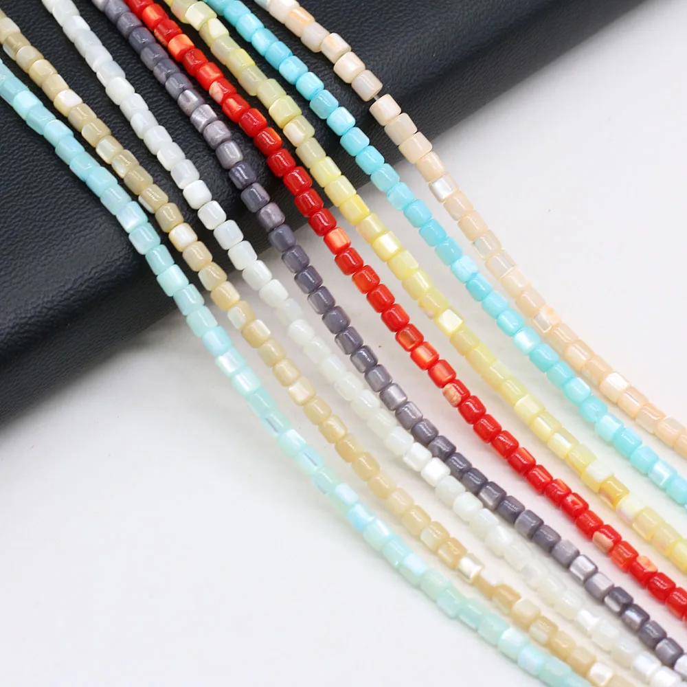 

Wholesale Natural Freshwater Cylindrical Colorful Spacer Shell Beads For Jewelry Making DIY Necklace Bracelet Size 3.5x3.5mm