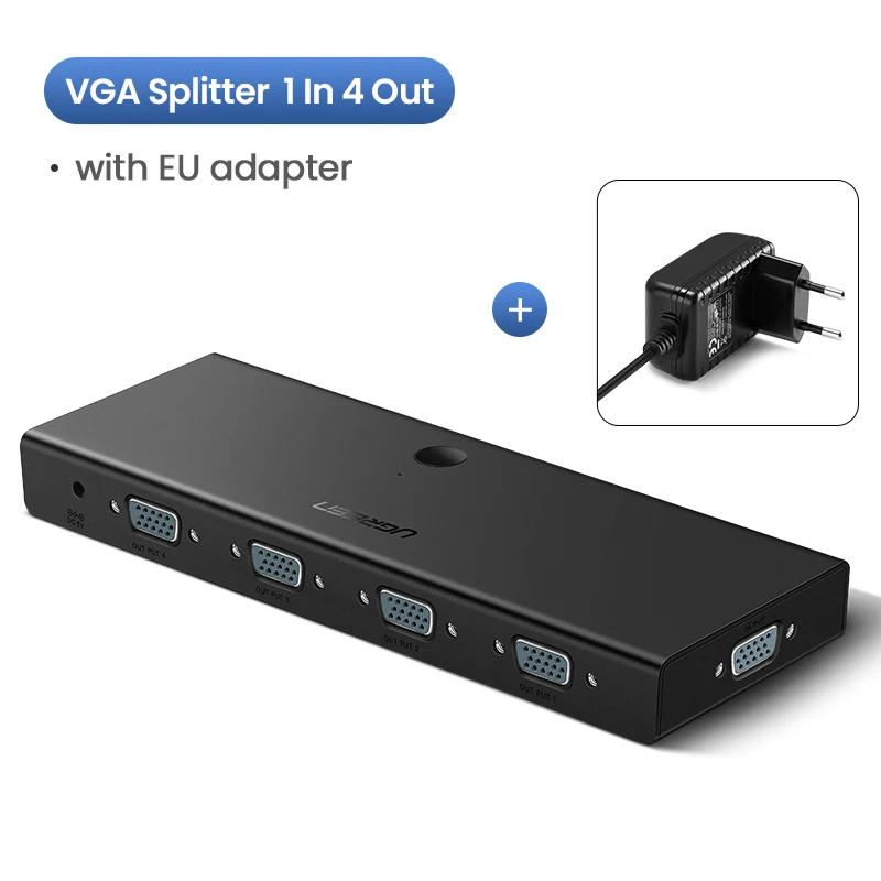 1 In 4 out Ugreen 2 порты VGA переключатель VGA сплиттер 1920*1440 VGA мужчин и двух женщин сплиттер кабель для проектор для ноутбука HDTV сплиттер - Цвет: 1 In 4 out