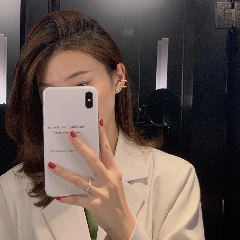 Позолоченные серьги-каффы в форме змеи стиле панк-рок с цирконом класса ААА для