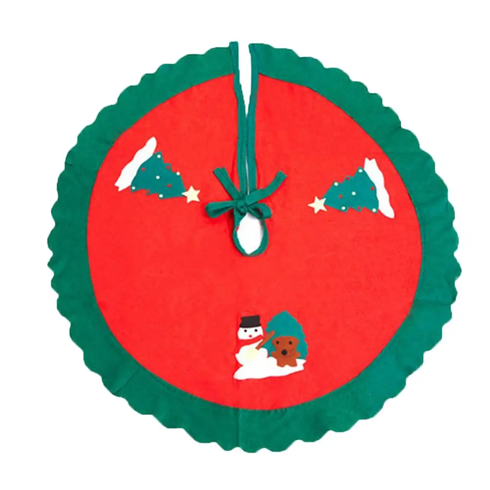Круглый складной Снеговик печать Рождественская елка юбка покрытие пол ковер