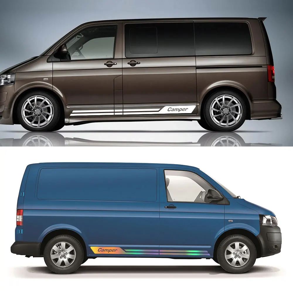 

For Volkswagen VW Transporter T3 T4 T5 T6 Car Stickers Camper Van Double Side Stripes Graphics Vinyl Film Decals Accessories
