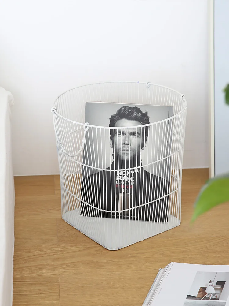 

Magazine storage basket home wrought iron snacks finishing Nordic simple bath