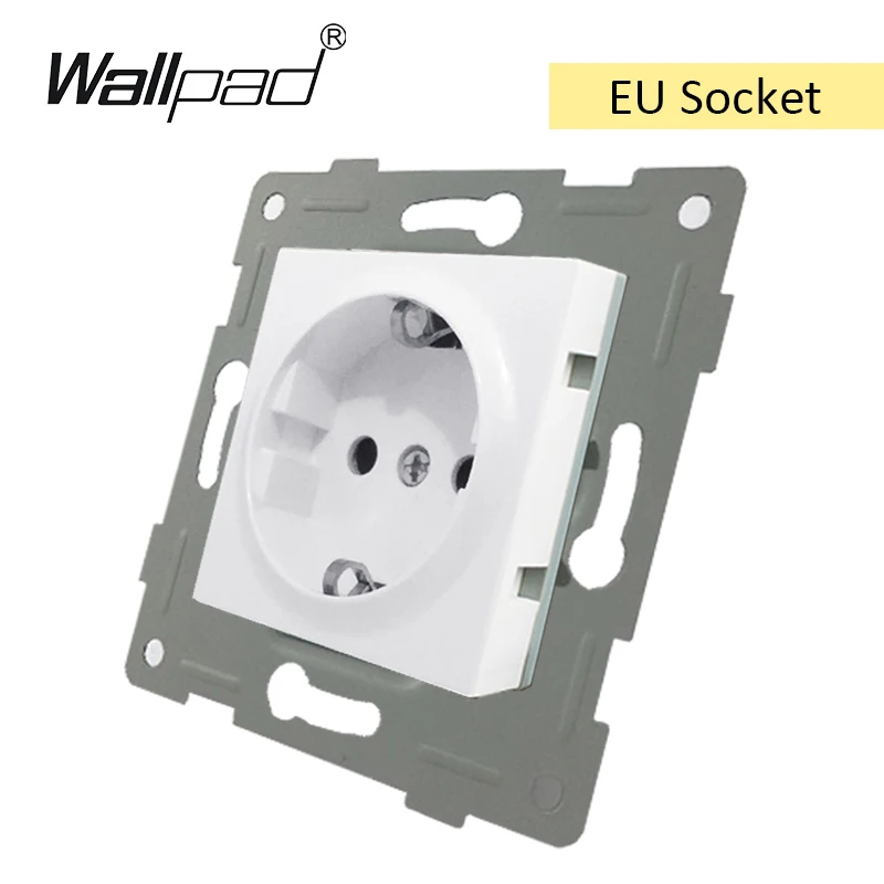 EU Socket DIY ЕС функциональный ключ для модуля белый кнопочный переключатель и розетка с когтями монтажный Wallpad L6 серии - Цвет: EU Socket