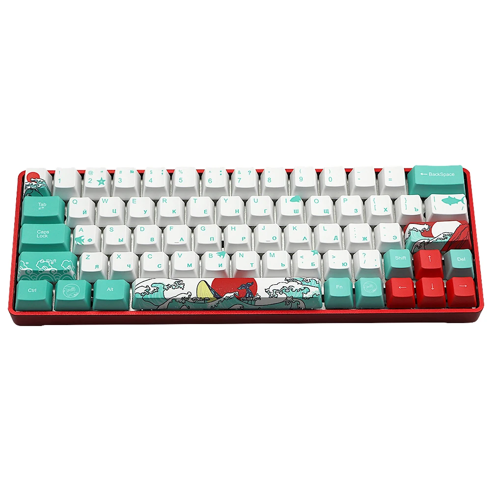 

Mechanische Toetsenbord Coral Sea Keycap dz60/poker/GK61/GK64 Dye sublimation pbt Keycap OEM 71 key Korean Japanese Character