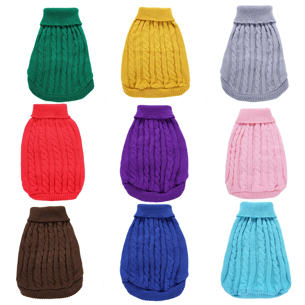 

Comfortable Dog Clothing Winter Solid Color Pet Dog Sweater Coat Jacket Bichon Chihuahua Teddy Law Fighting Pet Clothes