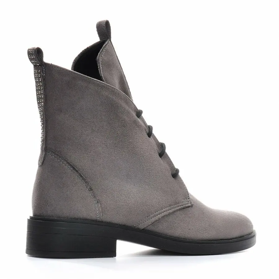 

Women Boots Mink Shoes Women Gray-Suede Boots Vzn19-047K