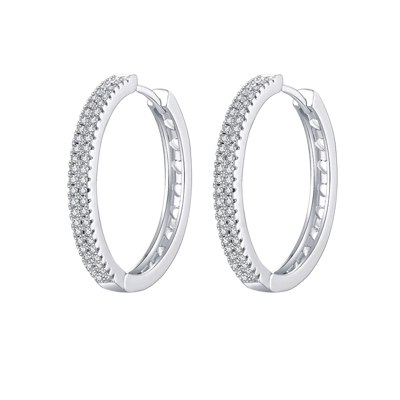 silver Женские большие серьги-кольца MAIKALE, роскошные круглые серьги в форме сердца с фианитом, модные ювелирные изделия для подарка - Окраска металла: silver