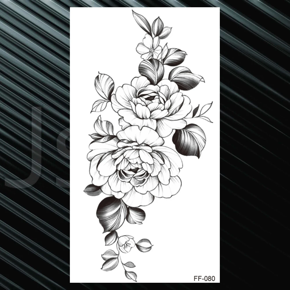 Black Lace Temporary Tattoos For Women Girls Geometric Mandala Henna Flowers Tattoo Pendants Moon Mehndi Waterproof Tatoos Hand | Красота и